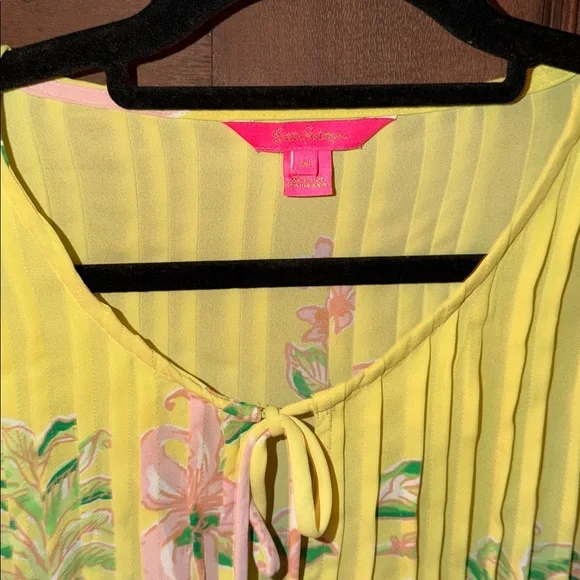 Lilly Pulitzer Floral Yellow and pink Blouse XL - Picture 2 of 6